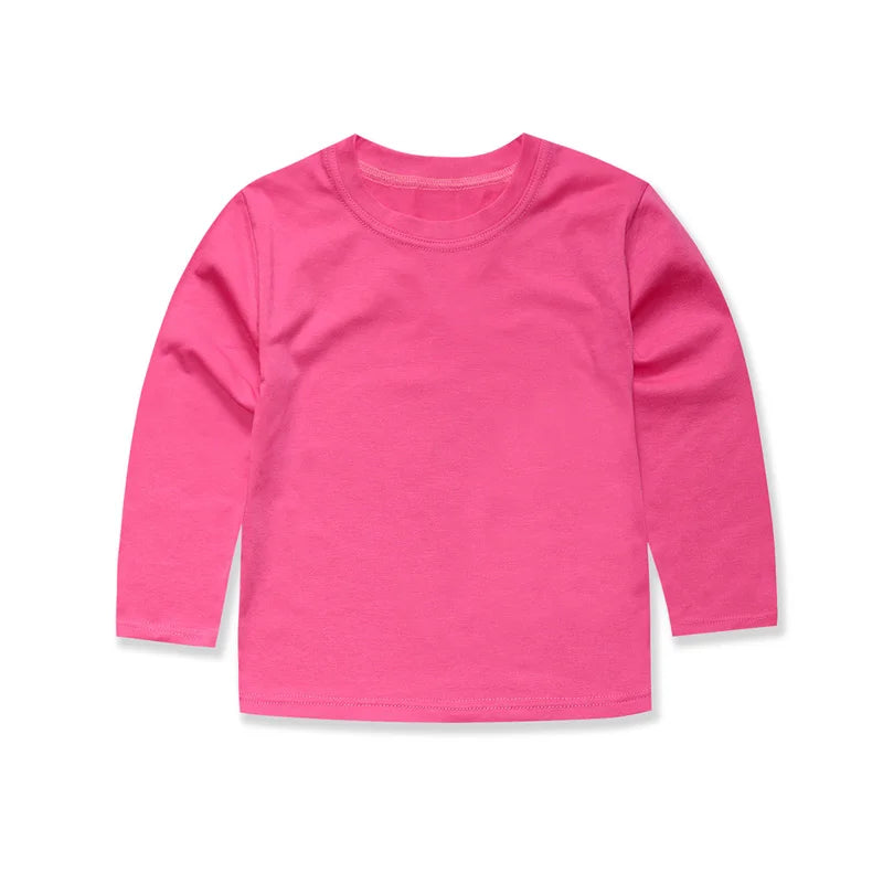 Boys Girls T Shirt Long Sleeves 1 to 2 3 4 5 6 7 8 9 10 11 12 13 14 Years 100% Cotton Toddler Boy Shirts for Teens Girl Clothes