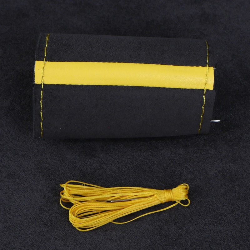 Universal Suede Car Steering Wheel Cover DIY Hand Sewing Soft Leather Braiding Cover For Auto Steering Wheel