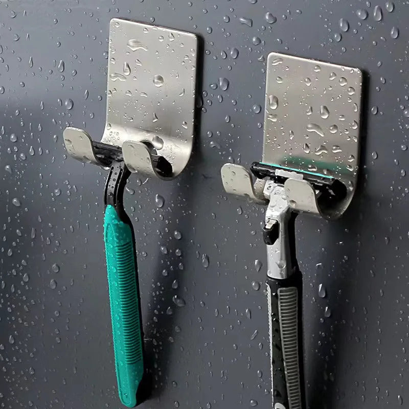 Soporte para afeitadora de baño de acero inoxidable 304, gancho de almacenamiento, estante de pared para afeitadora, soporte sin perforaciones, accesorios de baño 