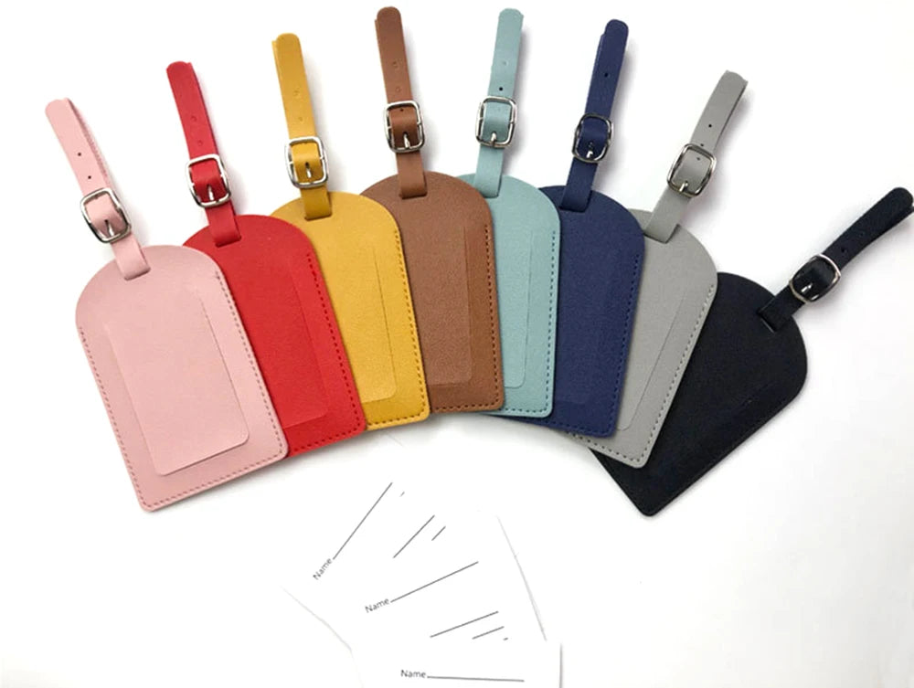 Personalized Initials Luggage Tag Custom Letters Men Women Suitcase Name Tag PU Airplane Labels Engrave Logo Travel Accessories