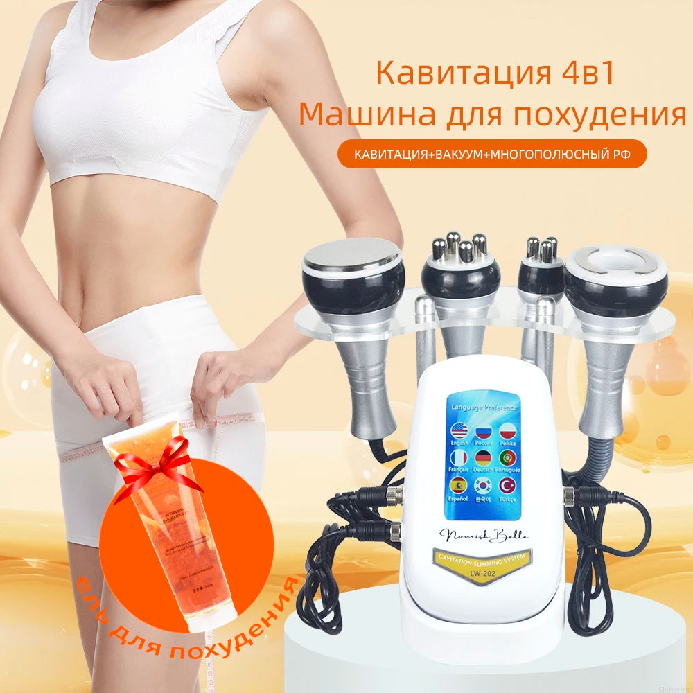 Máquina de cavitación ultrasónica para adelgazamiento corporal de 4 pulgadas y 140K, dispositivo de belleza, masajeador facial, reafirmante de piel, lifting facial, succión al vacío