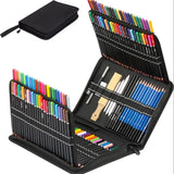 20/54/58/70/144 Drawing And Sketching Kit | Portable Travel Case | Graphite, Charcoal, White Color | Featuring Blending Stump