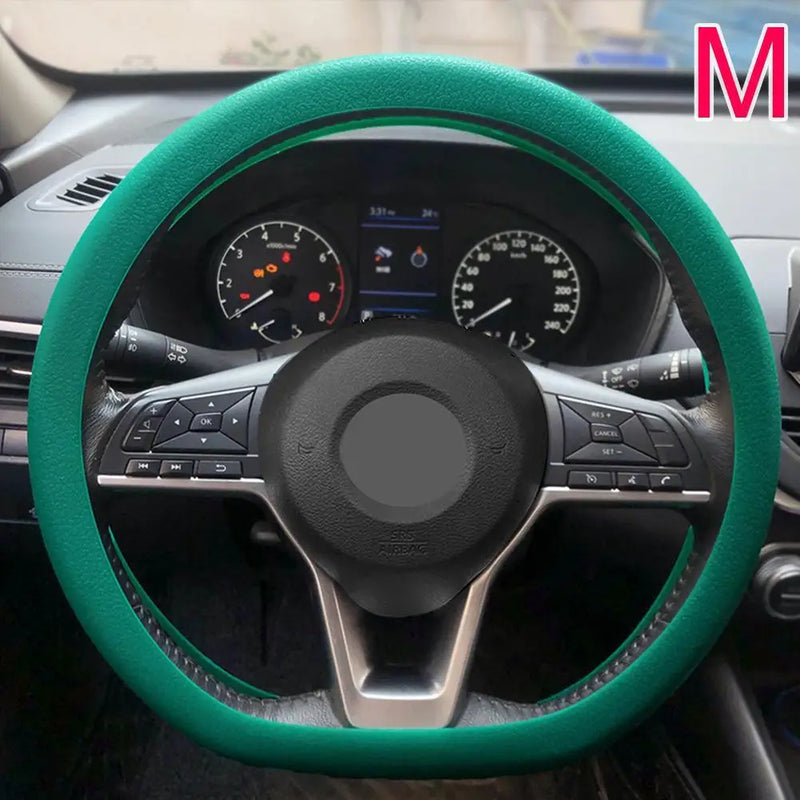 Car Silicone Steering Wheel Cover Men's And Women's Summer Fashion Sweat Wicking Non-slip All-season Model Thin And Soft