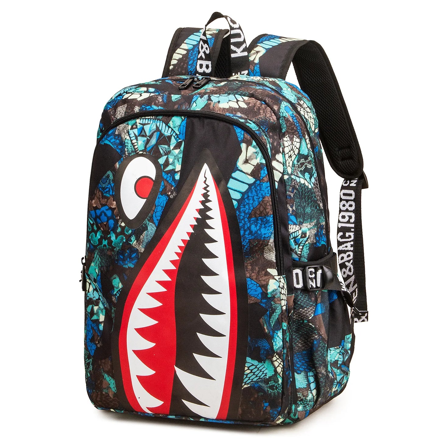 Camo Bookbag for Middle Shark Backpack Boys for Kids School Bags Travel Back Pack