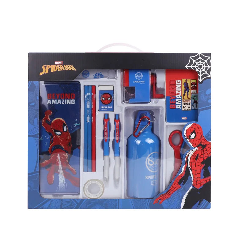 Disney Stationery Set Gift Box Mickey Minne SpiderMan Lotso Frozen Primary student School Supplies Boys girls Children's Gift