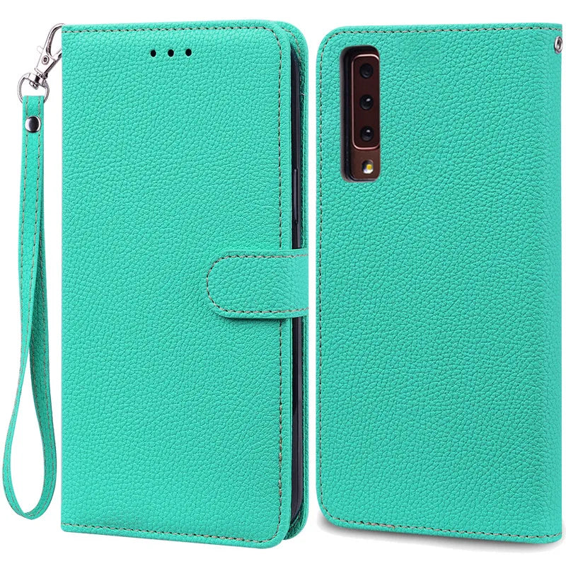 Funda de cuero de lujo con tapa para Samsung Galaxy A7 2018 (SM-A750F)
