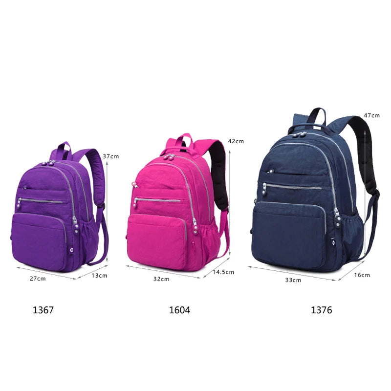 Popular Backpack Women Nylon waterproof bookbag Female Travel bagpack Climbing Packbag Multiple pockets Schoolbag Girls tote