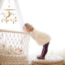 Crib Mobile Bed Bell Wooden Baby Rattles Soft Felt Cartoon Animal Bed Bell Newborn Music Box Hanging Toy Crib Bracket Baby Gifts