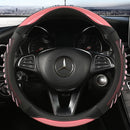 Three-dimensional Honeycomb Steering Wheel Cover  Durable Leather Cover with Anti-slip Linning Universal 14.5-15in