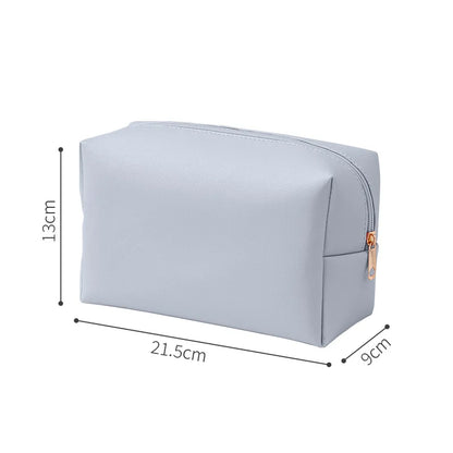Solid Color Cosmetic Bags for Women Travel Portable Makeup Storage Bag Zipper Toiletry Pouch