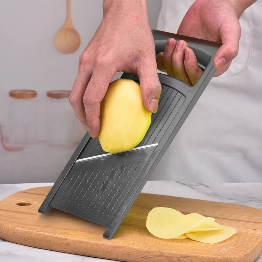 1PC potato slicer Household multi-functional slicer Stainless steel hand-held vegetable and fruit slicer hanging kitchen tools