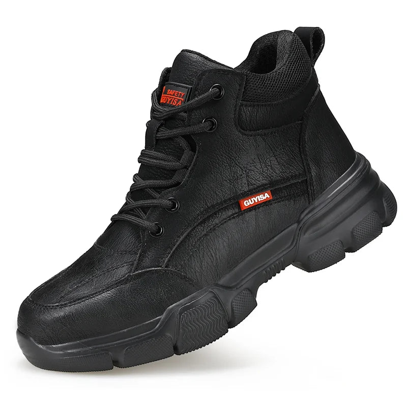 Latest 2023 Waterproof Men Leather Boots Steel Toe Cap Safety Work Shoes Anti Smashing Indestructible Construction Welding Boots