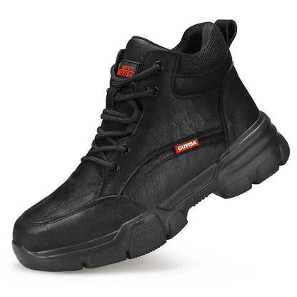 Latest 2023 Waterproof Men Leather Boots Steel Toe Cap Safety Work Shoes Anti Smashing Indestructible Construction Welding Boots