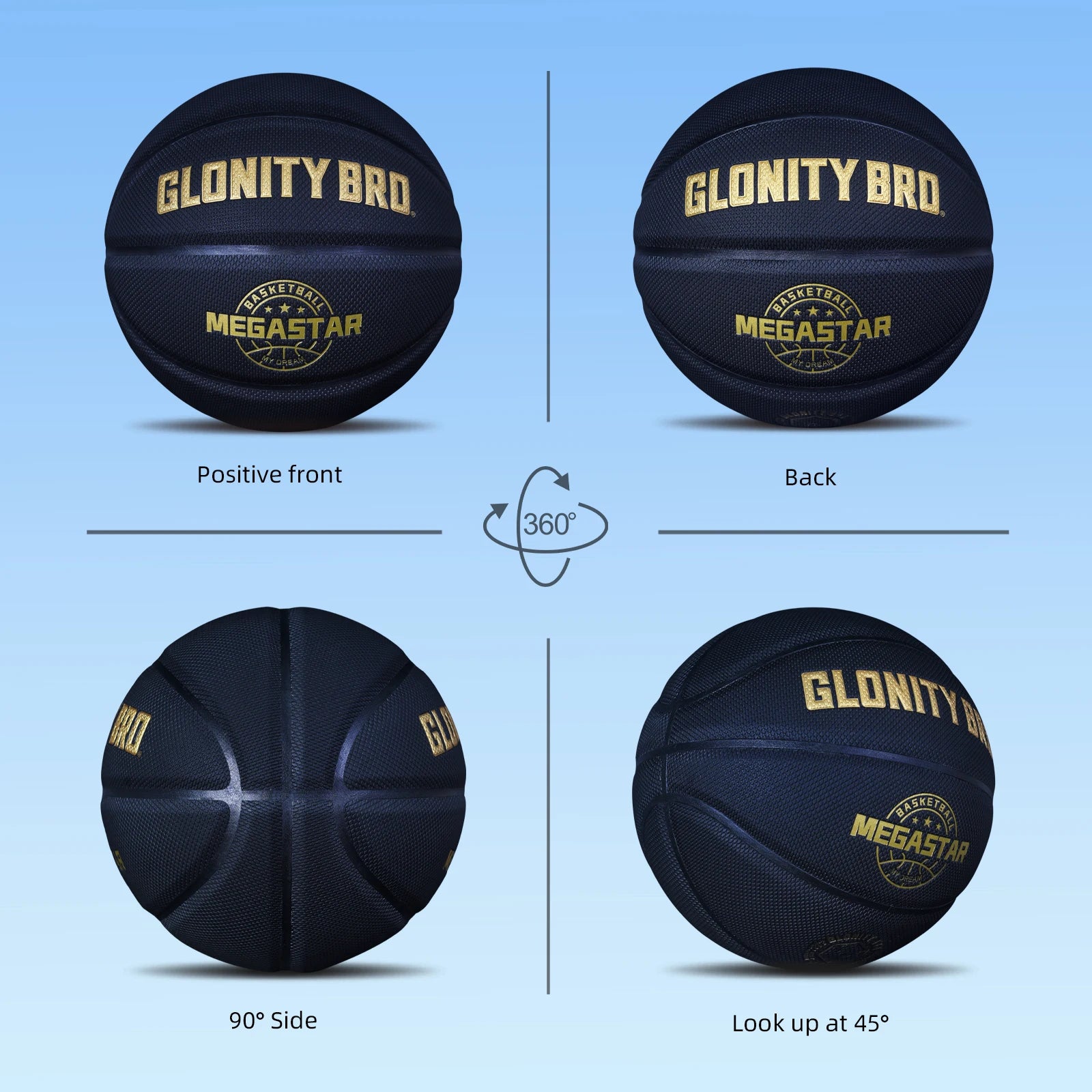 Size 5/6/7 Composite Leather Non-slip Basketball For In&Outdoor Soft Touch And Enhanced Durability Team Training Ball Black-Gold