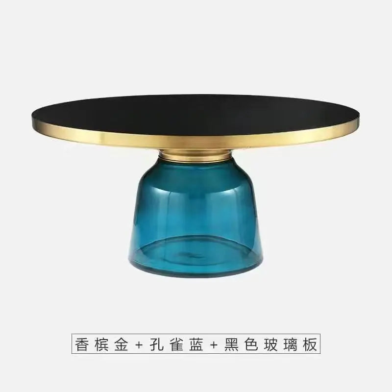 Artistic Glass Coffee Tables, Creative Design End Tables for Living Room , Stylish Accent Tea Table with Various Sizes & Colors