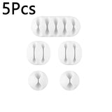 10/1Pcs Self-adhesive Cable Clips Silicone USB Cable Holder Organizer Wire Cord Management Clips for Home Office Desktop Tidy