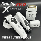 BRDCLIP New White Professional FA1C-T-609 Barber Hair Clipper Set Men's 10000RPM Electric Shaver Hair Trimmer Barbershop Tools