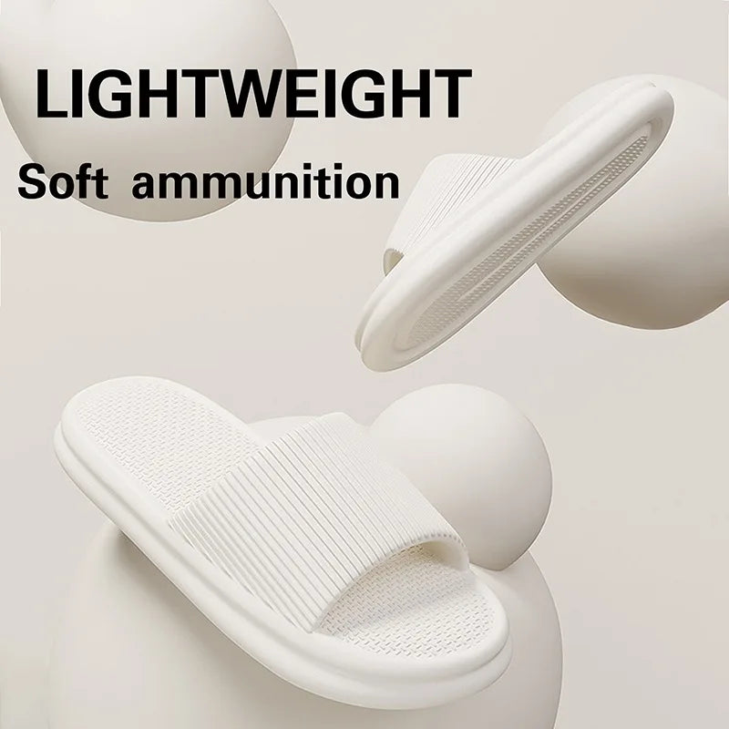 Fashion Men's Women's Sandals Anti-Slip Wear-Resistant EVA Thick Sole Comfortable Home Slippers Bathroom Bath Flip-Flops