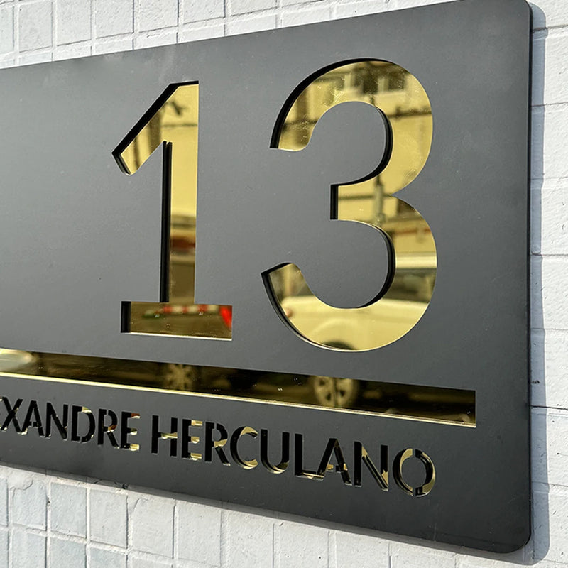 Custom Laser Cut 28/40/45cm Acrylic Modern 3D Floating House Number Sign Outdoor Street Name Waterproof Plate Matte Black White