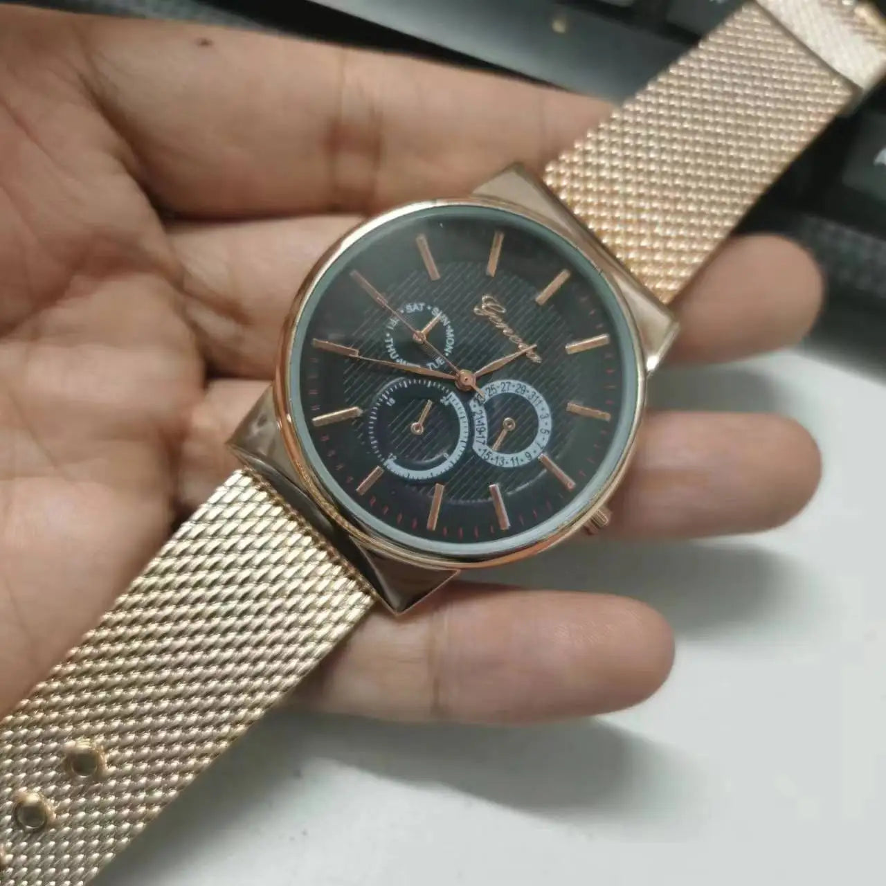 New 2023wokai business watch Quartz sports leisure belt men's watch Wheel pattern personality women clock