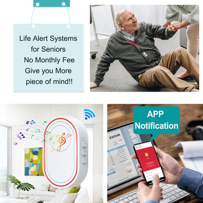 Botón de pánico de emergencia Topvico Tuya con wifi para personas mayores, alarma SOS, pulsera inalámbrica para cuidadores, buscapersonas, reloj, llamada, alerta de caídas