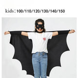 Deluxe Halloween Bat Cape Black Hairpin Mask Cape Costumes Carnival Party Children Unisex Cosplay Decorative Props