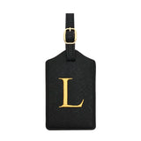 PU Leather Luggage Tag for Travel - Durable Suitcase ID Tag with Privacy Cover & Name Card Slot (A-Z) liu
