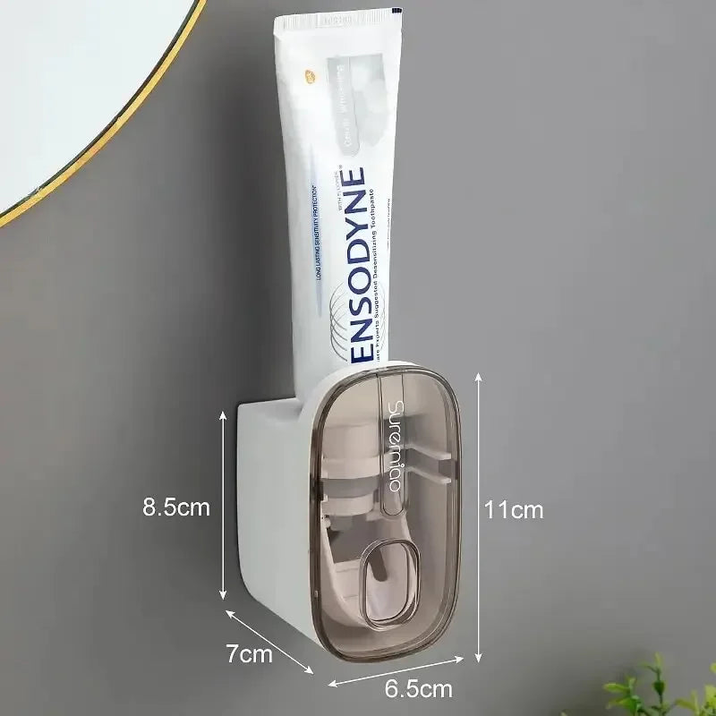 1 PCS Toothpaste Dispenser Bathroom Accessories Wall Mount Lazy Toothpaste Squeezer Toothbrush Holder