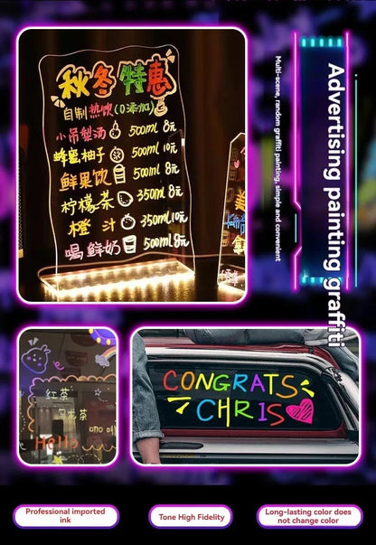 8 Colors 7mm Liquid Erasable Chalk Markers Pens Washable & Wet Erase Neon Makers for Blackboard Chalkboard Signs Glass Window