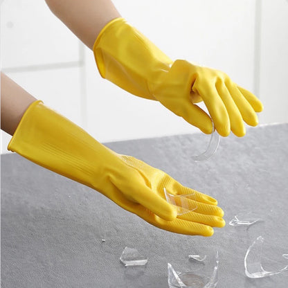 Latex Dishwashing Gloves Women's Waterproof Household Kitchen Washing Bowl Washing Clothes Vegetable Cleaning Household