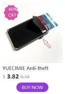 YUECIMIE Cartera delgada de aluminio con bolsillo trasero elástico, tarjetero para identificación, mini billetera RFID, estuche automático emergente para tarjetas bancarias.