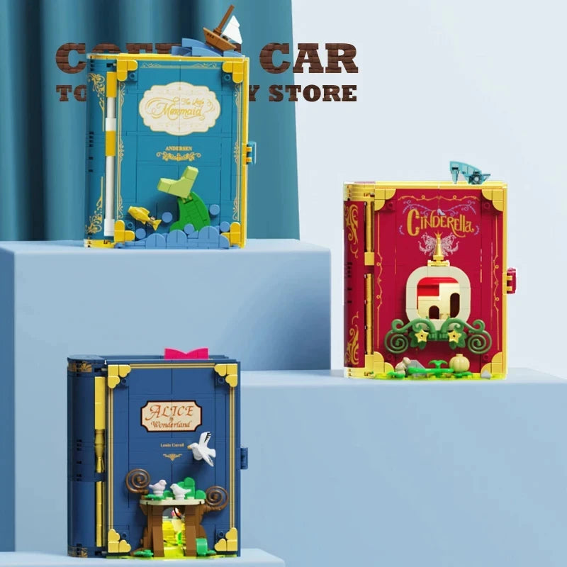 Dream Princess 3D Storybook Building Blocks Books Anime Film MOC Bricks Toys Cute Fairy Tales Model Children Girl Birthday Gifts