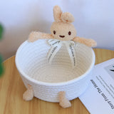 cartoon style weave sundries Storage Baskets household cosmetic hairpin Organize deposit container child toy classification case