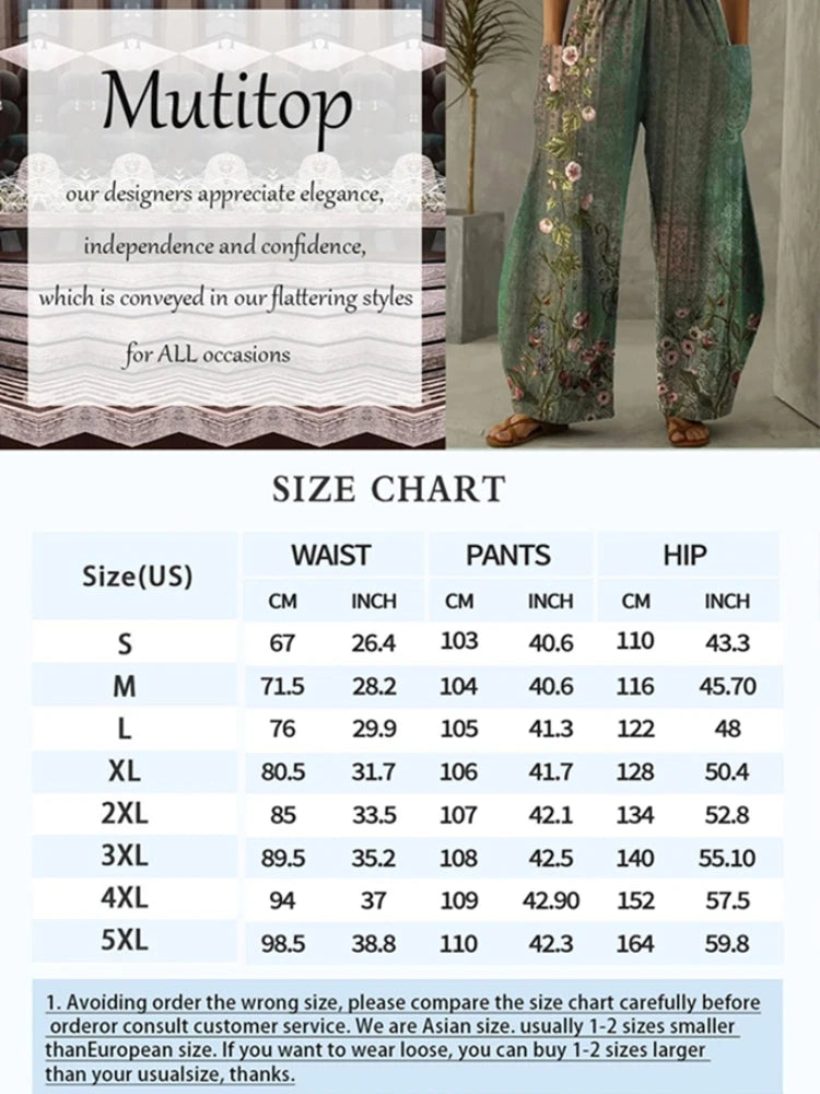 Women's Oversized Casual Pants Loose Fit Cat Letter Pattern Printed With Pockets Fashionable Women's Street Elegant Loose Pants