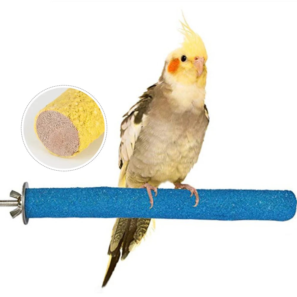 Barra para afilar picos y garras de pájaro, palo de pie, estación para loros, suministros para pájaros, soporte para afilar garras de loro, accesorios para jaulas
