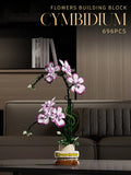Creative Orchid Cymbidium Eternal Flowers Potted Plant Building Blocks Simulation Phalaenopsis DIY Bricks Toys Valentine's Gift