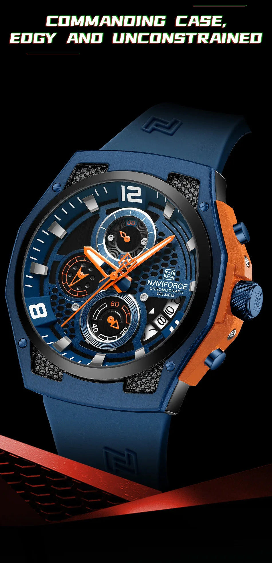 NAVIFORCE High Quality Luxury Original Men Watch Silicone Strap Waterproof Male Quartz Wrist watch Sport Clock Relogio Masculino