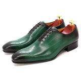 Men's Oxford Genuine Leather Wholecut Fashion Pointed Toe Lace-up Formal Business Wedding Dress Shoes
