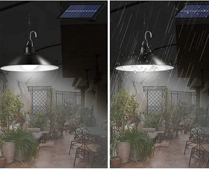 Solar Pendant Lights, Dusk to Dawn Auto Lamp with Remote Controller for Barn Shed Barn Chicken Coop Bullpen  etc