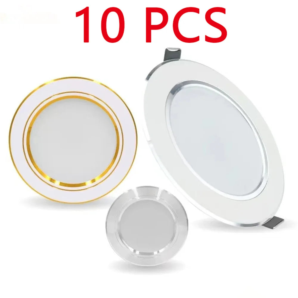 O teto Recessed redondo do brilho 10Pcs alto conduziu o teto Recessed Downlight do quarto interno comercial do ponto 220V 5W 9W 12W15W 18W Entrega rápida 6-9 dias de entrega livre