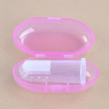 Cute Baby Finger Toothbrush Box Set, Massagem clara dos dentes das crianças Silicone macio Escova de limpeza de borracha infantil Massageador Dental Care