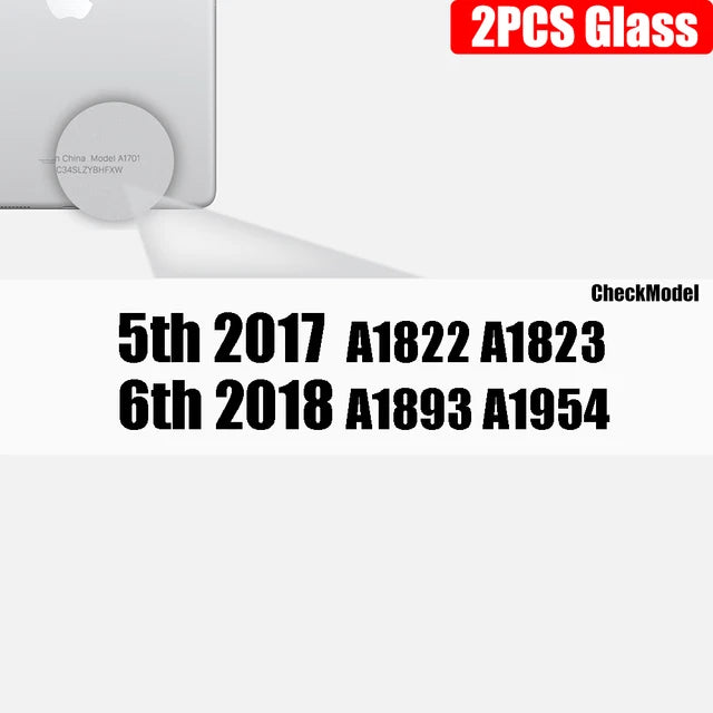 Limpar protetor de tela de vidro temperado para iPad, iPad 9, 8, 7, 6, 5, 9ª geração, 8ª, 7ª, 6ª, Pro 11, 10.5, 9.7, Air 5, 4, mini 6, PCes 2