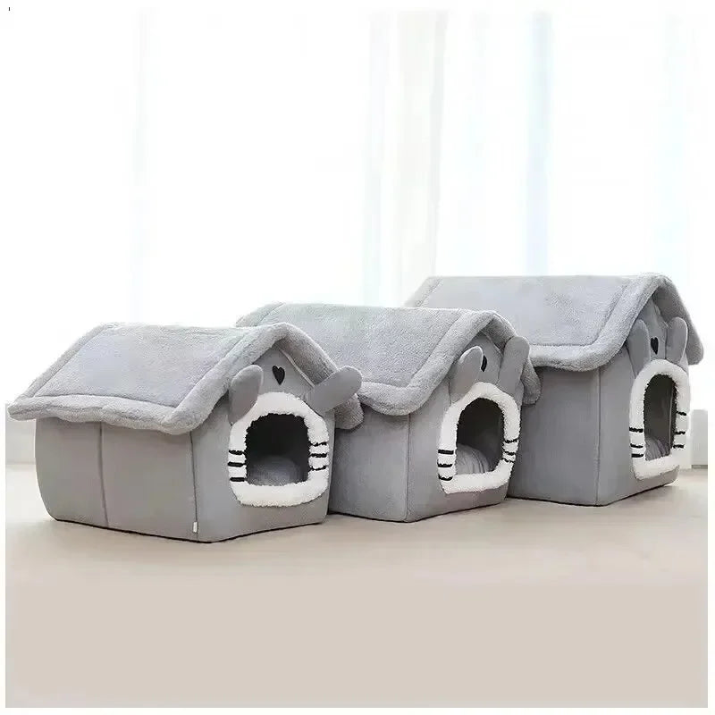 Indoor Warm Dog House Soft Pet Bed Tent House Dog Kennel Cat Bed Removable and Washable Cushion Suitable for All Seasons Universal