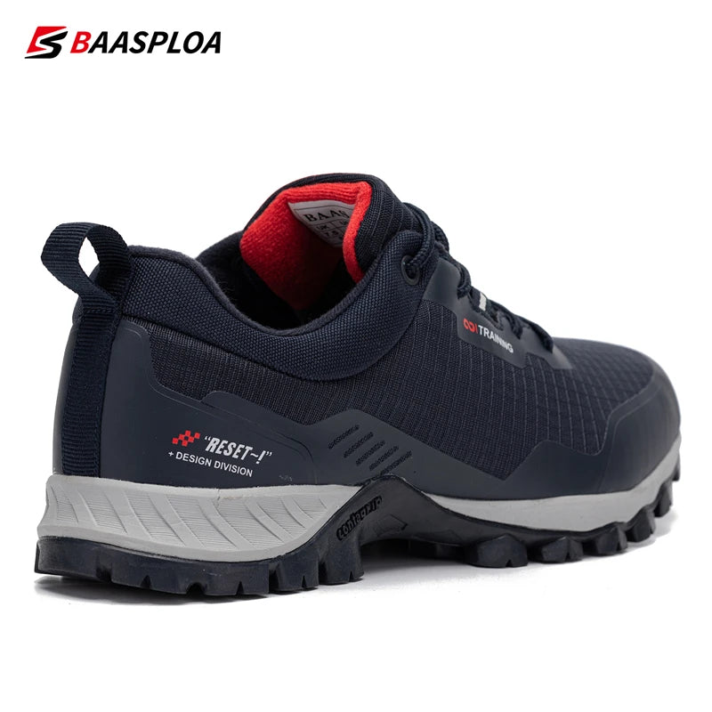 Baasploa Men's Anti-Skid and Wear-Resistant Hiking Travel Shoes Fashion Waterproof Outdoor Sneaker Comfortable Male Sport Shoes