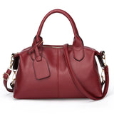 Genuine Brand Soft Leather Shoulder Bag For Women Casual Tote Bag Female Solid Color Purse Simple Design Handbag Commuting Sac