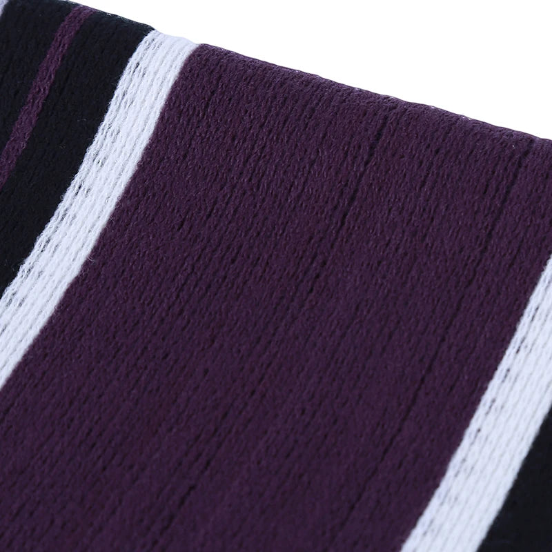 Classic Striped Outdoor Scarves Men Cashmere Soft Knitted Striped Scarf Long Tassel Neck Warmer Men'S Winter Scarf