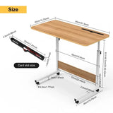 Laptop Desk with Casters for Computer, Adjustable Side Table, Top Stand with Wheel, Scalable Office Table, HWC, Deskheight Stand, 60x40cm 