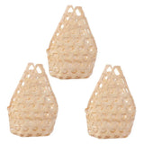 3pcs Portable Bamboo Woven Gift Packaging Basket Retro Creative Storage Box Handmade Natural Fruit Basket Egg