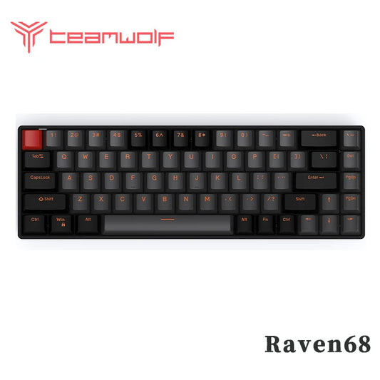Teclado mecánico con interruptor magnético con cable Teamwolf Raven68, 8k, disparador rápido, retroiluminación RGB, juego de deportes electrónicos para PC, teclado personalizado, regalo