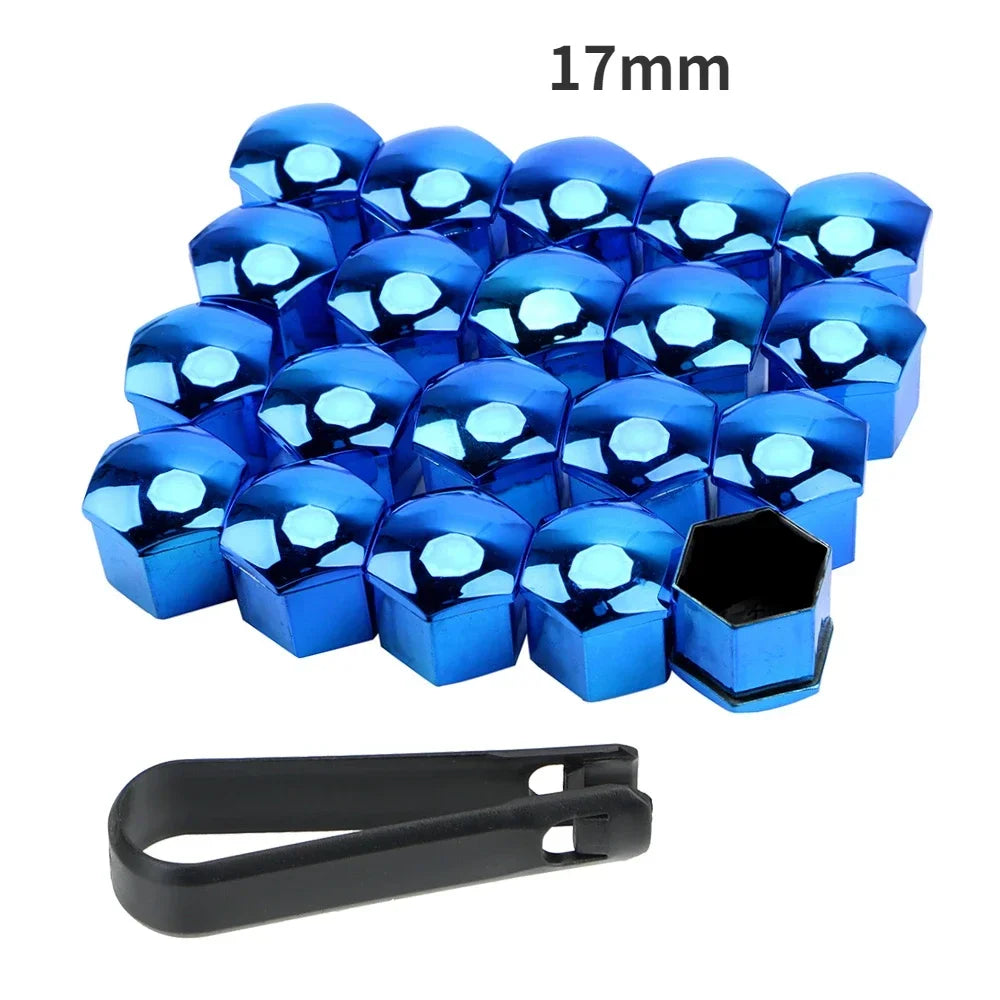 Tampas de proteção para porca de roda de carro, tampas antiferrugem para parafuso de cubo automático, parafuso de porca de pneu de carro, decoração externa 19/17mm 20 tamanhos